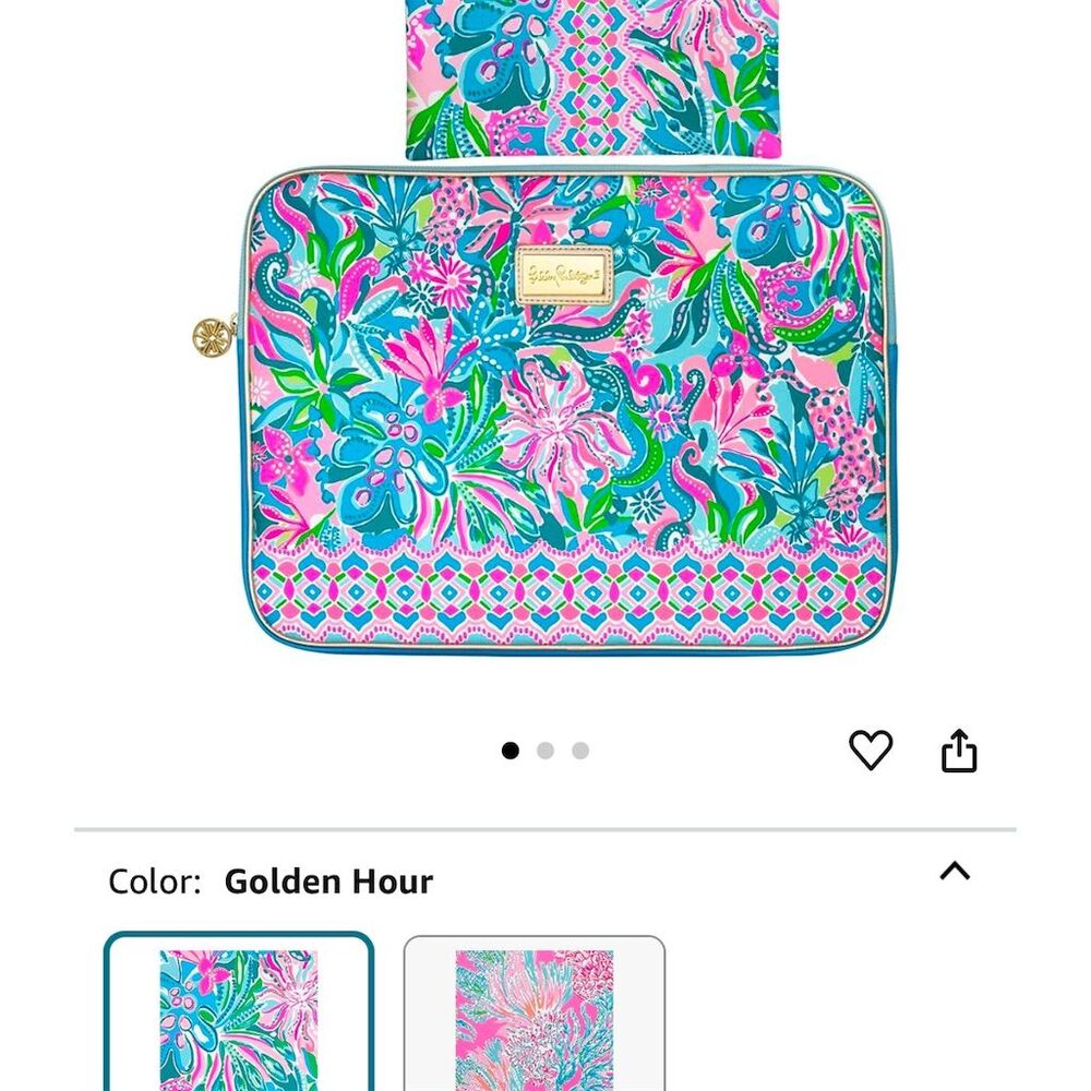 Lilly Pulitzer 13" Laptop Sleeve Golden Hour Multicolor Padded Case